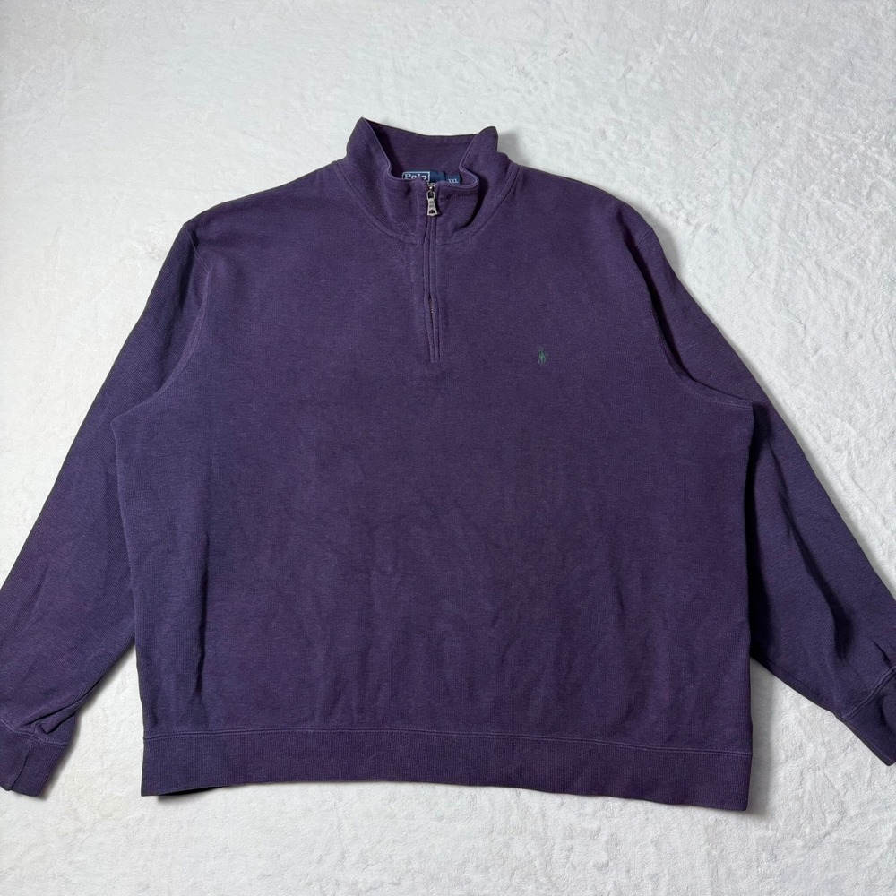 Polo Ralph Lauren Sweater Men's XXL‎ 2XL Quarter Zip Cotton Pullover Logo Preppy
